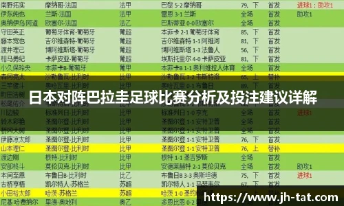 日本对阵巴拉圭足球比赛分析及投注建议详解